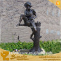 Bronze Sculpture Of Boy Fishing for garden decoration